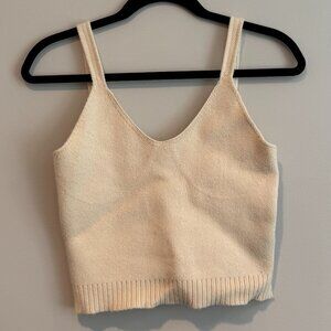 Zara Yellow Knit Wool Tank Top Small